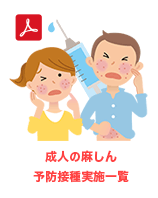 成人の麻しん予防接種実施一覧